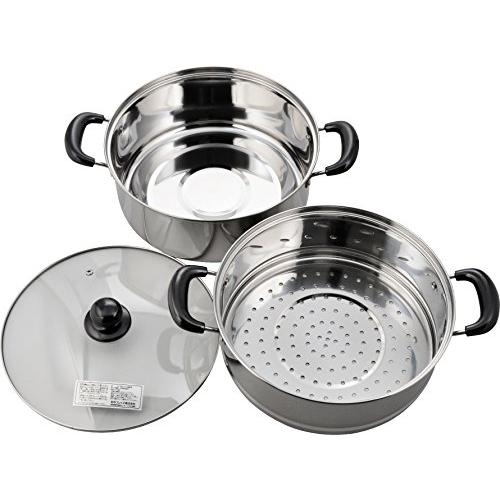 和平フレイズ 二段蒸し器 ヴェンセ 26cm ガラス蓋付 IH対応 ステンレス