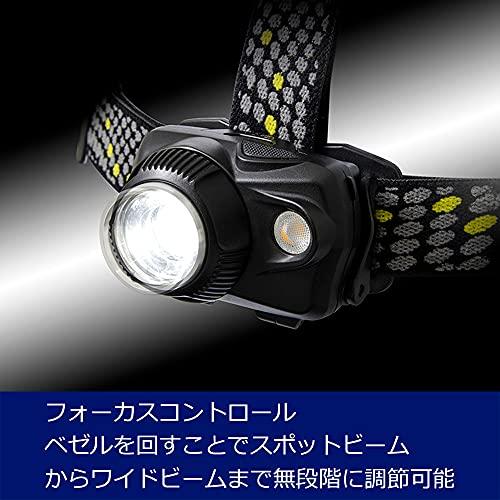 GENTOS(ジェントス) LED ヘッドライト USB充電式 明るさ600ルーメン/実用点灯2時間/暖色サブLED 専用充電池または単4形電池_3