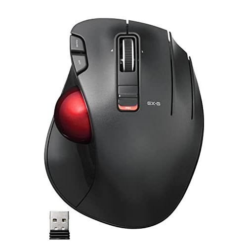 エレコム マウス ワイヤレス トラックボール (親指) 赤玉 6ボタン