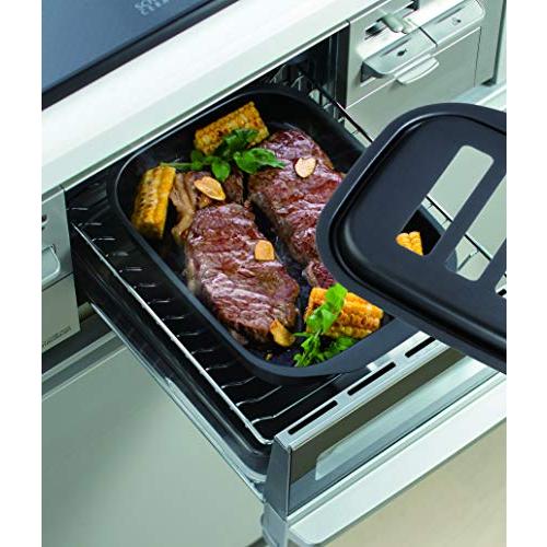 Whirlpool オーブン付き電気グリル イシガキ グリル オーブン ブラック 約縦26.5x横18.7x高さ3.5cm グリル