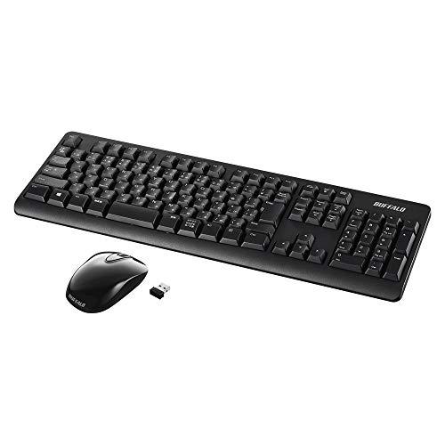 BUFFALO ワイヤレス 無線 フルキーボード 静音マウス セット 高耐久