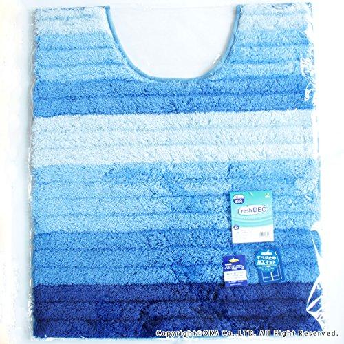【色: ブルー】オカ ロング トイレマット フレッシュデオ 約75×63cm ブ オカ ロング トイレマット フレッシュデオ 約75×63cm ブルー 消臭