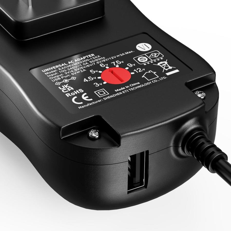 3A 36W 電源 アダプター 3V 4.5V 5V 6V 7.5V 9V 12V マルチ ボルト