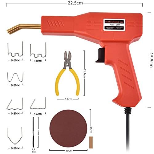 バンパー補修用プラスチック溶接機キット、ホッチキス溶接機、6種300本の溶接釘付き、110V自働バンパー修理用補修機、トランク、ペンチ、ヤスリ、｜zakkavictor｜03