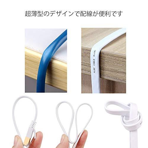 LANケーブル 40m フラットケーブル CAT6準拠 1Gbps/250MHz ラン