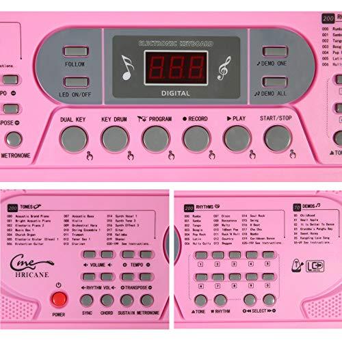 Hricane キーボード ピアノ 電子ピアノ 61鍵盤 200種類音色 200