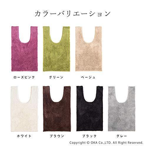 オカ 乾度良好Dナチュレ トイレマット グレー 耳長ロングサイズ (抗菌 防臭 吸水 速乾)_3