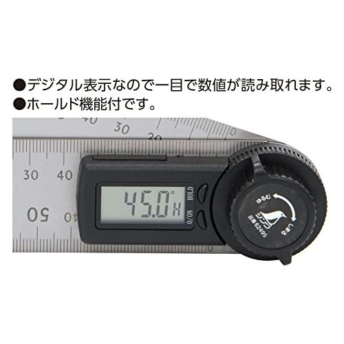 シンワ測定(Shinwa Sokutei) デジタルプロトラクター ホールド機能付き
