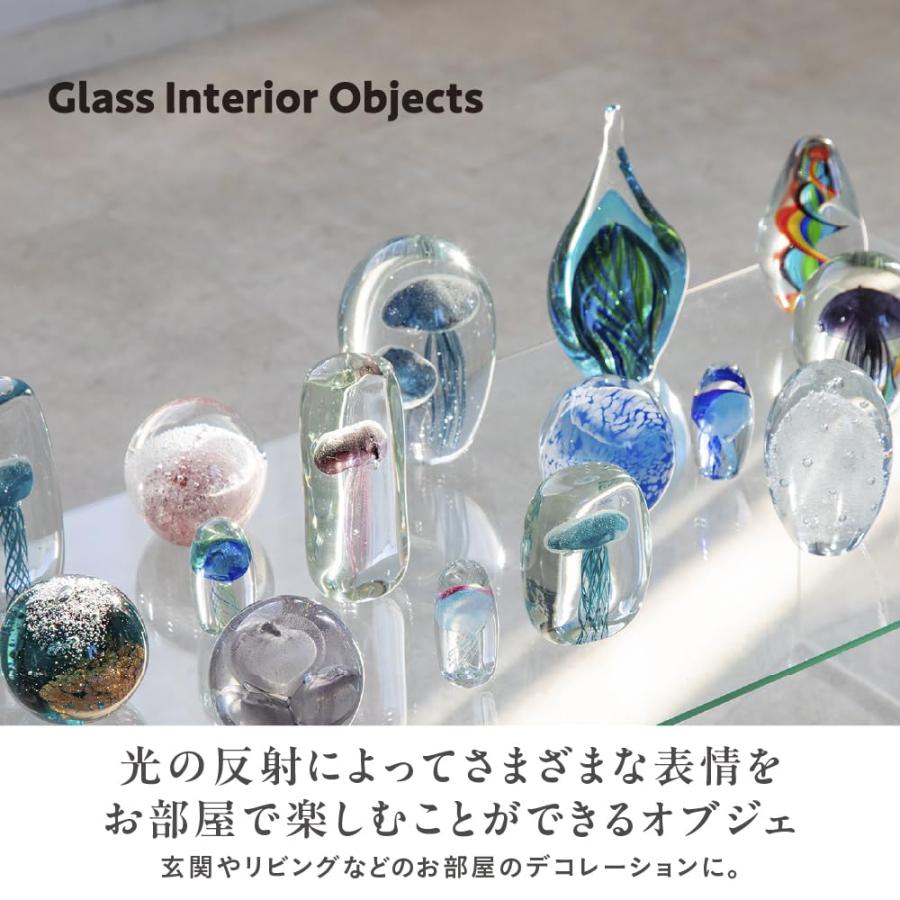 藤栄(FUJIEI) ガラス インテリア オブジェ クラゲ ブルー S GO-017