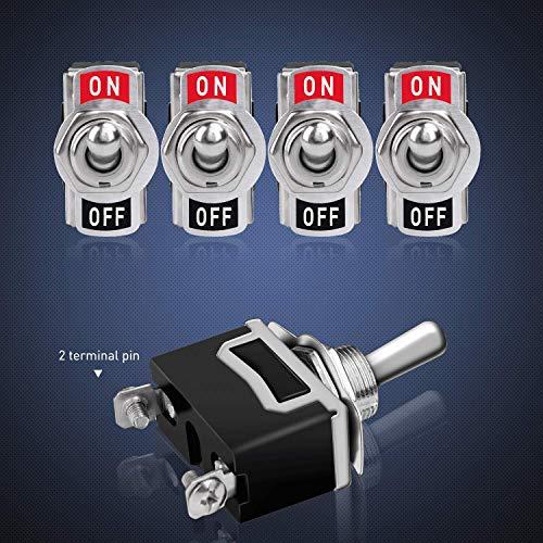 Kiligen 8個 車トグルスイッチ、付き防水保護キャップ、12-24V/15A 2 