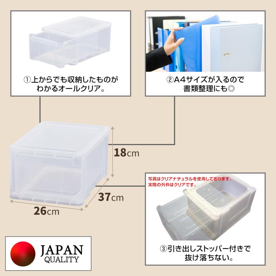 天馬(Tenma) 中身が見えるシンプルな小物収納ケース 日本製 プレクシー
