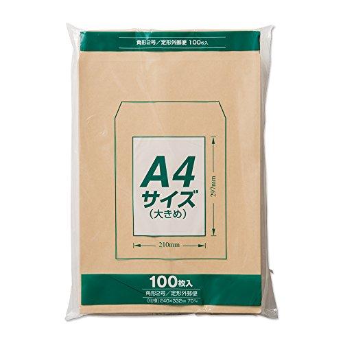 マルアイ 封筒 A4 角形2号 角2 茶封筒 クラフト封筒 100枚 PK-Z127 の商品画像