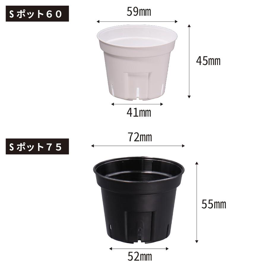 日本ポリ鉢 Sポット60 10個組 ホワイト プラスチック製 スリット入り