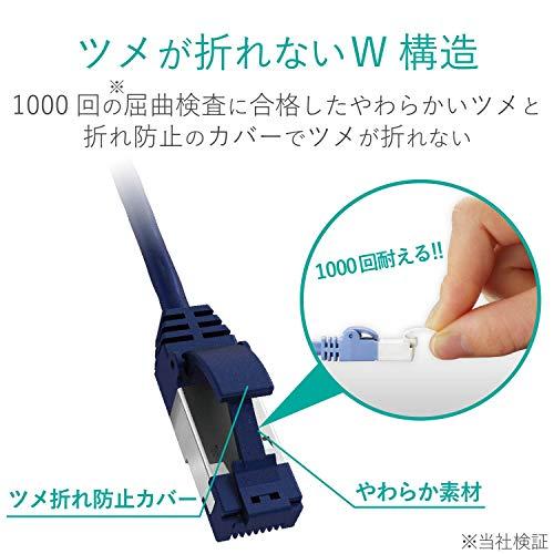 エレコム LANケーブル CAT8 10m ツメが折れない スリム ブルーメタリック LD-OCTST/BM100_3
