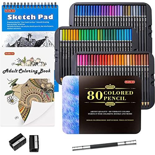 Shuttle Art 色鉛筆 80色セット 油性色鉛筆 大人の塗り絵 Shuttle Art 色鉛筆 80色セット 油性色鉛筆 大人の塗り絵