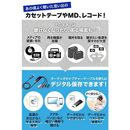 サンワダイレクト USBオーディオキャプチャー アナログ音声デジタル化
