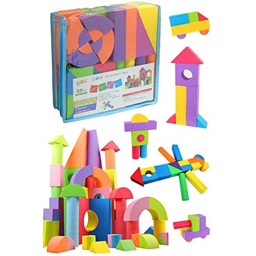ソフトブロック ソフトつみき ノーマルセット カラフル 60ピース入り