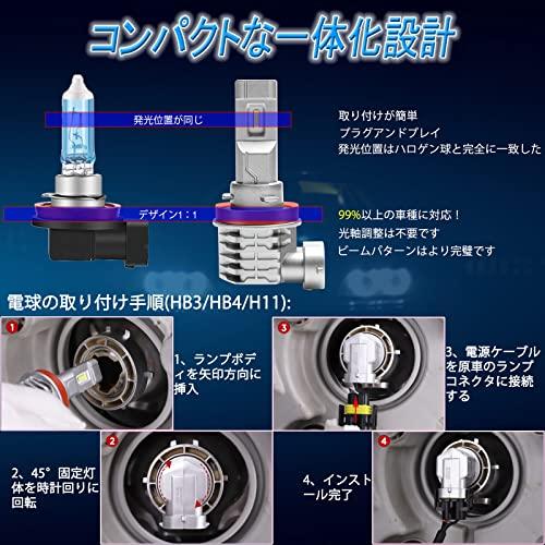 XELORD H11 LED ヘッドライト 一体型 ファンレス H8 H9 H16 H11兼用