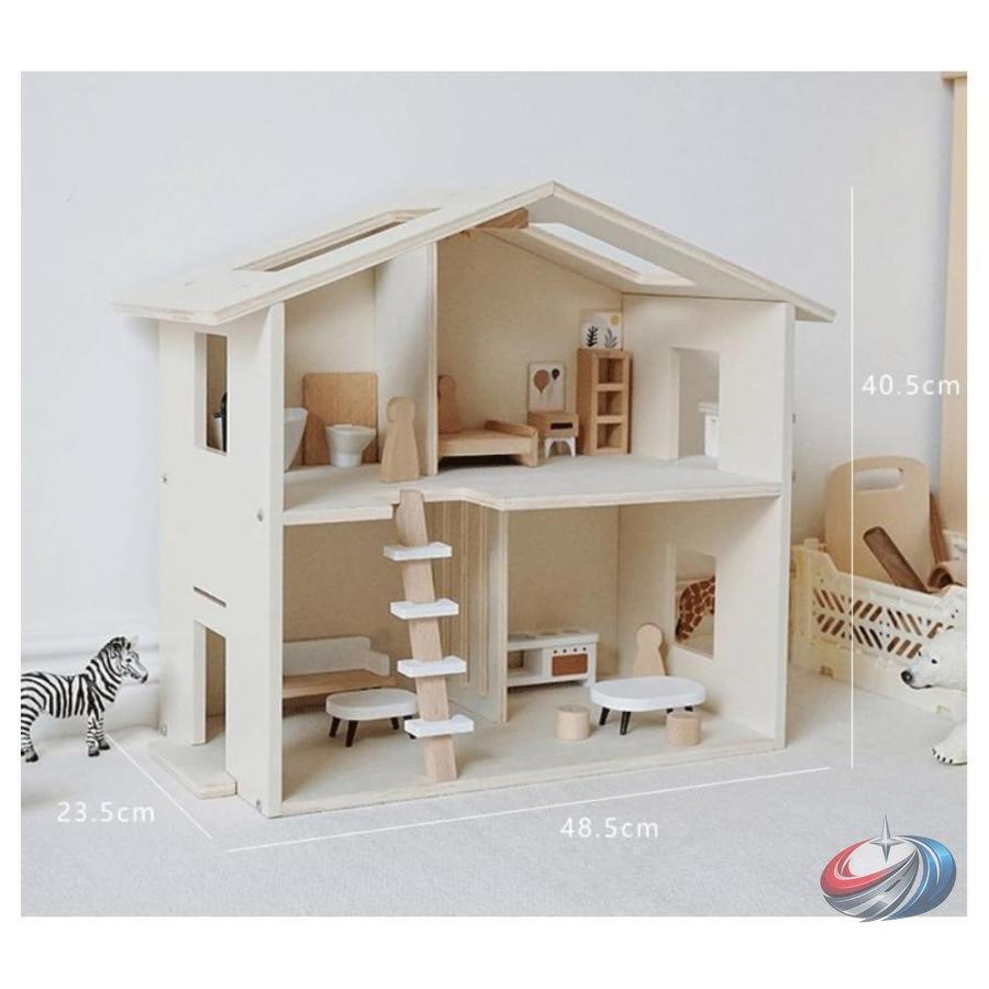 木製ドールハウス ままごとおもちゃ ヴィラ風 プリンセスセット ピークル シミュレーション遊びで想像力アップ 子供のごっこ遊びに 誕生日プレゼントにも_8