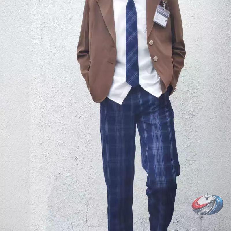 ロングパンツ 男子 高校生 制服 ズボン チェック 2点セット スクール