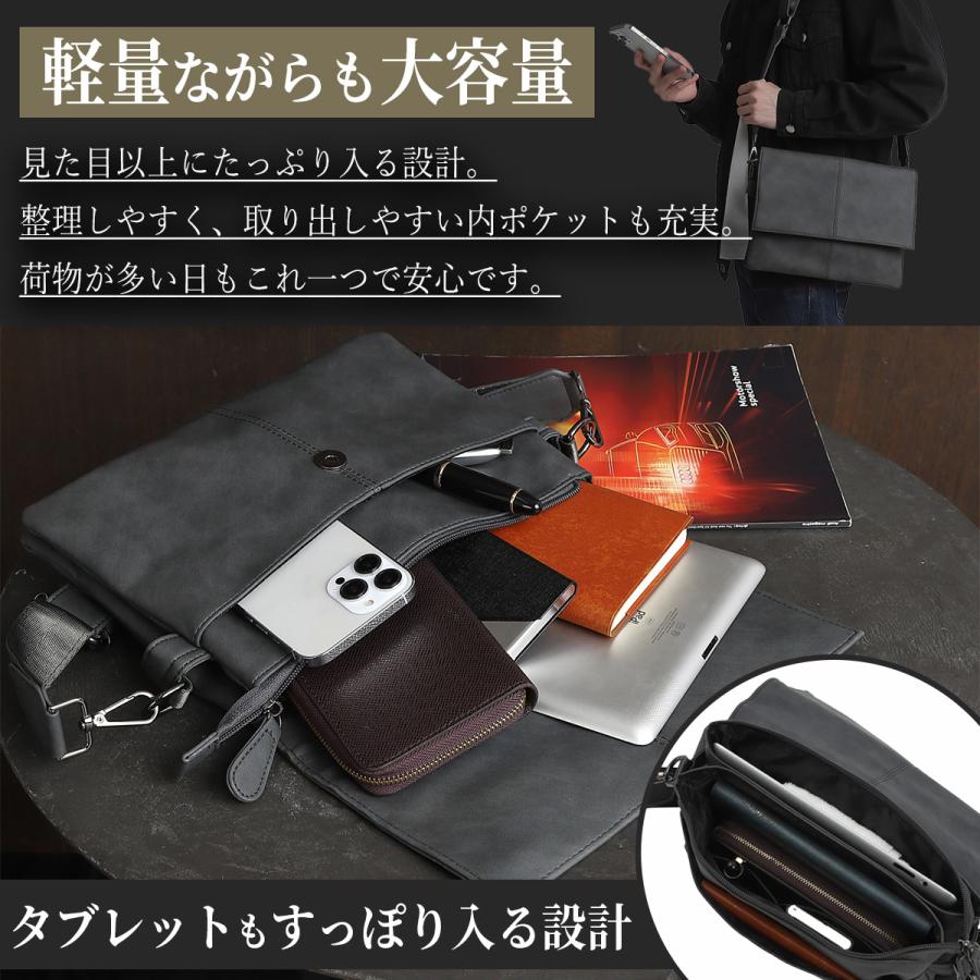 ヒンショルダー 2匹セット ショルダーバッグ メンズ 2Way 大容量 カジュアル 通勤 通学 ビジネス