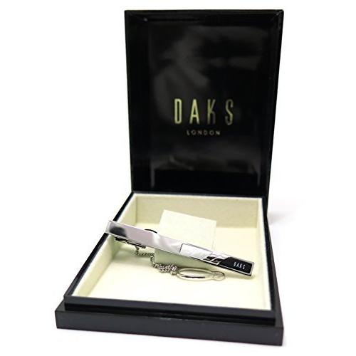 ダックス(DAKS) レクタングル 白蝶貝 ＆ オニキス タイバー (タイピン/タイクリップ) 白蝶貝 オニキス