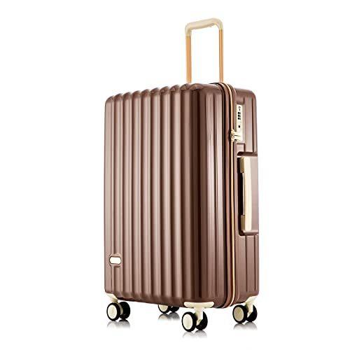 TABITORA(タビトラ) スーツケース キャリーケース ファスナーフレーム 機内持込 日乃本キャスター TSAロック 旅行 出張 軽量 8輪 コーヒー色 Sサイズ