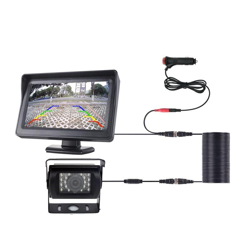 4.3インチモニター+ バックカメラ12V/24V兼用 バックカメラセット+一