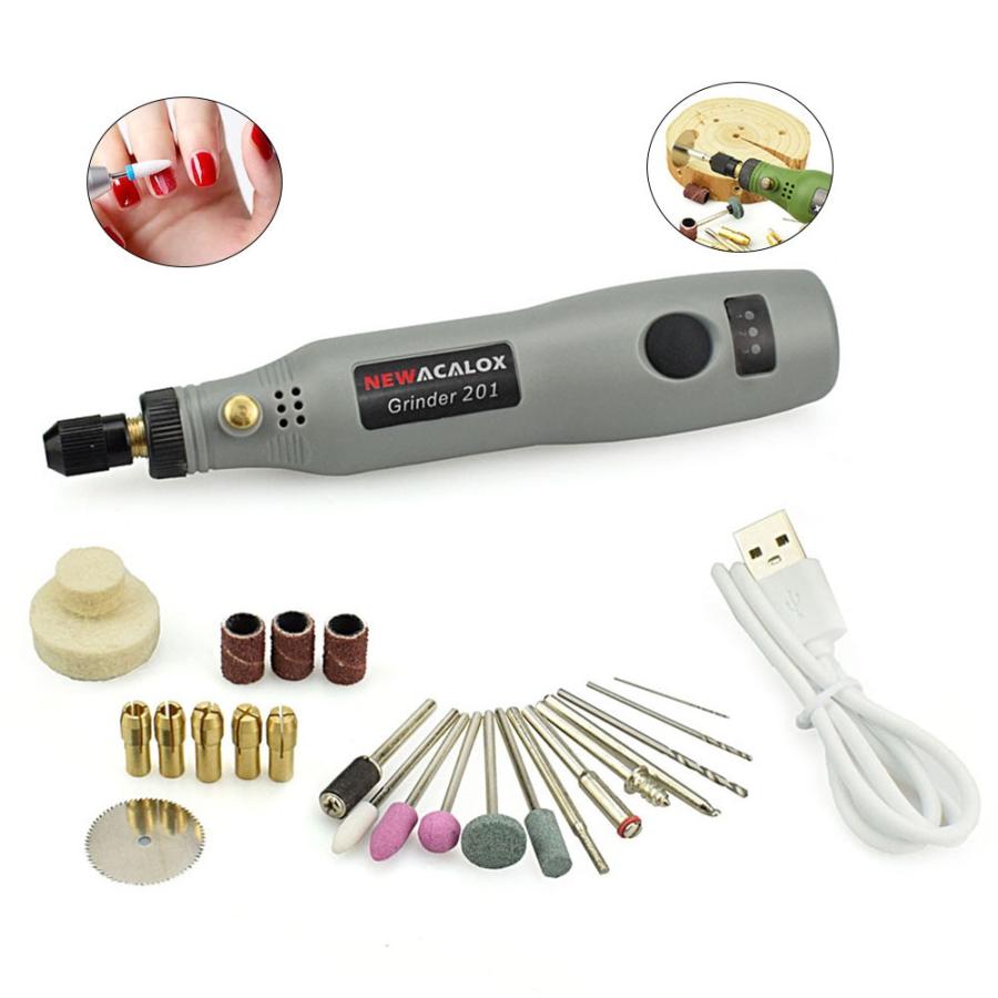 ミニルーター USB充電 15000rpm 3.7V 3段変速 ルーター 工具 ビット