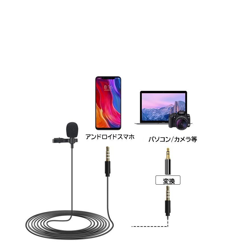 ピンマイク 3.5mm 録音 撮影用マイク 全方向性 コンデンサー ピンマイク 3.5mm 録音 撮影用マイク 全方向性 コンデンサー
