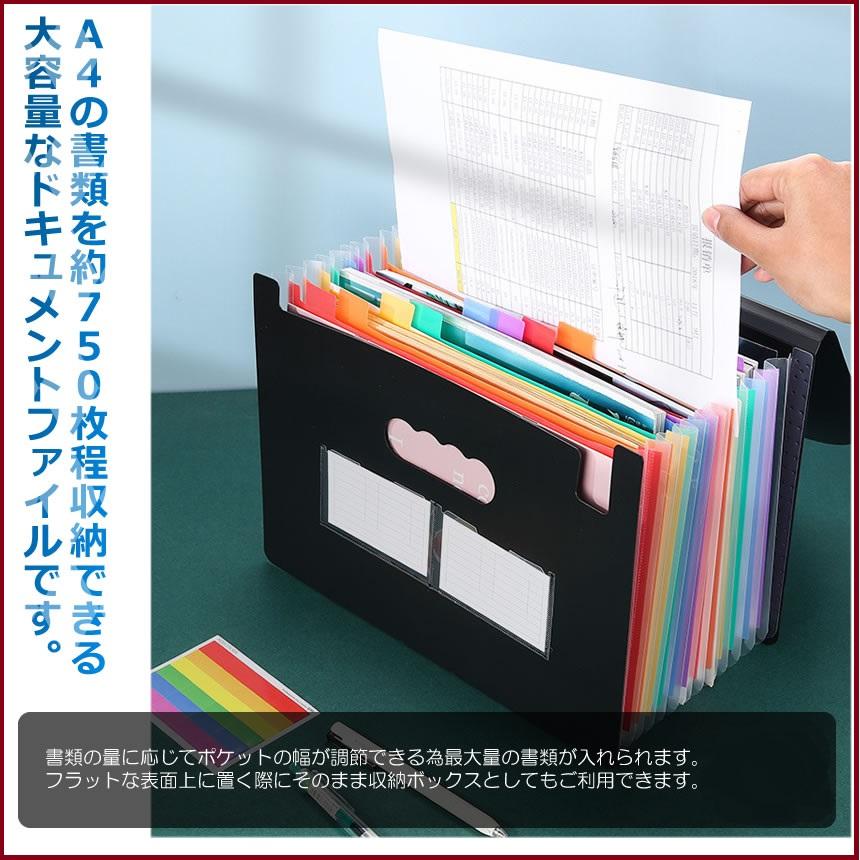 ファイル 13ポケット 自立型 書類 ドキュメント フォルダ スタンド A4