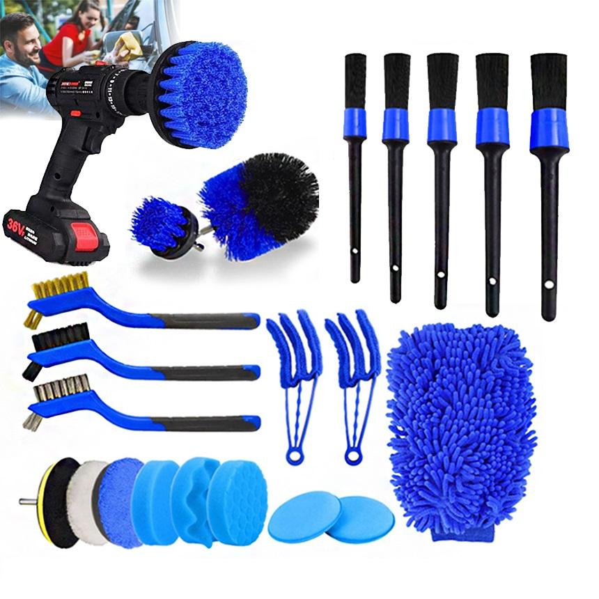 KENJI出品  ブラシ2種類セット 電動ドライバー ブラシ アタッチメント 22点セット ドリルブラシ