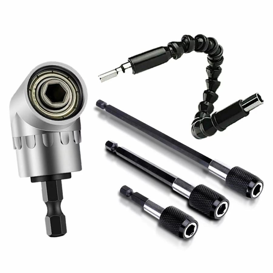 ドリルビット 延長 5種類セット 六角軸 フレキシブル ソケット 電動ドリル 6cm 10cm 15cm DIY 万能 装着 脱着 穴あけ 木工  電動ドライバー インパクトドライバー : 雑貨やぁ!com - 通販 - Yahoo!ショッピング