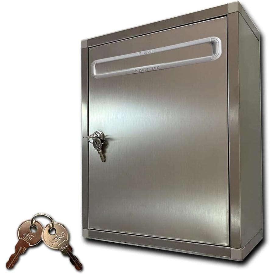 鍵付き 壁掛け対応 ご意見ボックス 回収箱 ステンレス製 金庫 投票箱