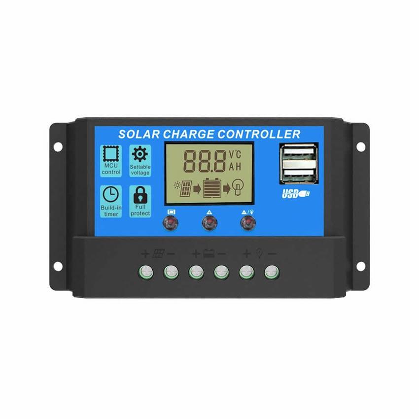 ソーラーチャージ コントローラー 30A 12V/24V LCD 充電コントローラー
