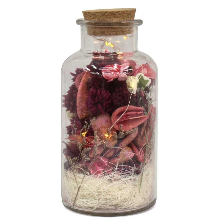 ボトルド ボタニカル ライト ｌ レッド ドライフラワー 瓶 インテリアライト ランプ 電池式 アンティーク Key De 雑貨屋フリー 通販 Yahoo ショッピング