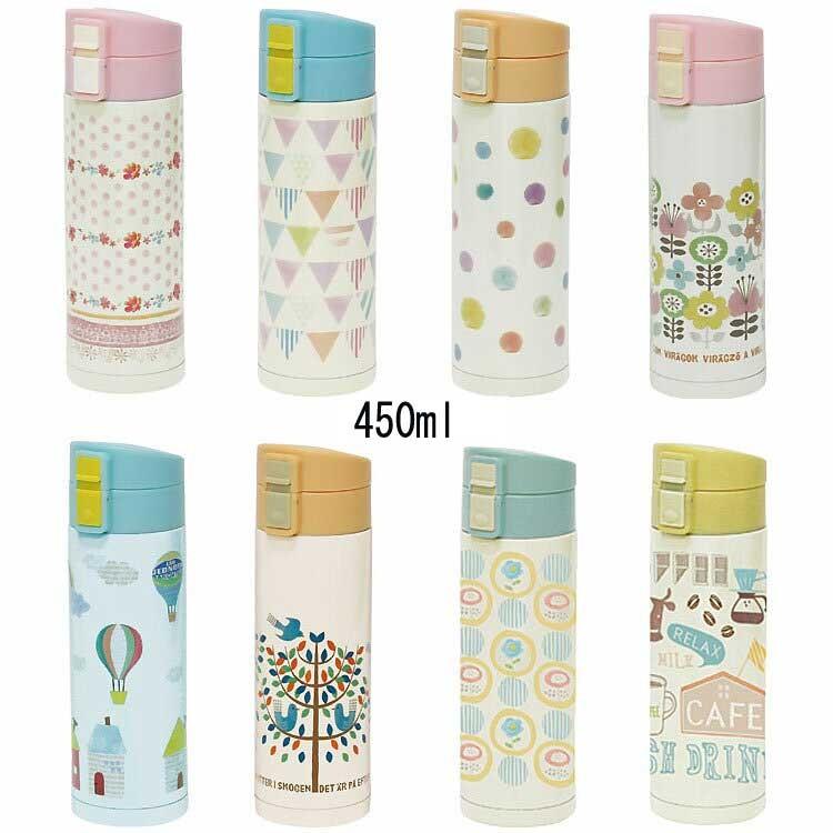 ルシェルシュ ワンプッシュボトル L マグボトル おしゃれ 水筒 450ml ステンレスボトル 直飲み ワンタッチ かわいい Mw 雑貨屋フリー 通販 Yahoo ショッピング