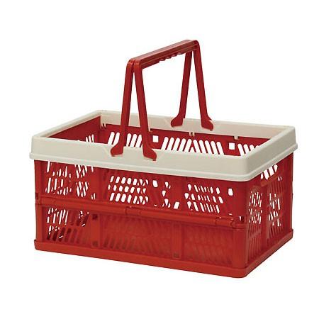 ホールディングコンテナ M レッド かご バスケット 買い物かご