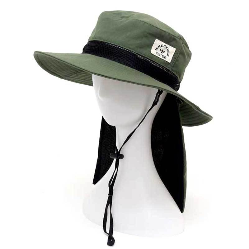 ガーデニング帽子 サファリ ソリッド カーキ ガーデニング 農作業 帽子 Uvカット 首 ガード ガーデニングハット おしゃれ Mw 雑貨屋フリー 通販 Yahoo ショッピング