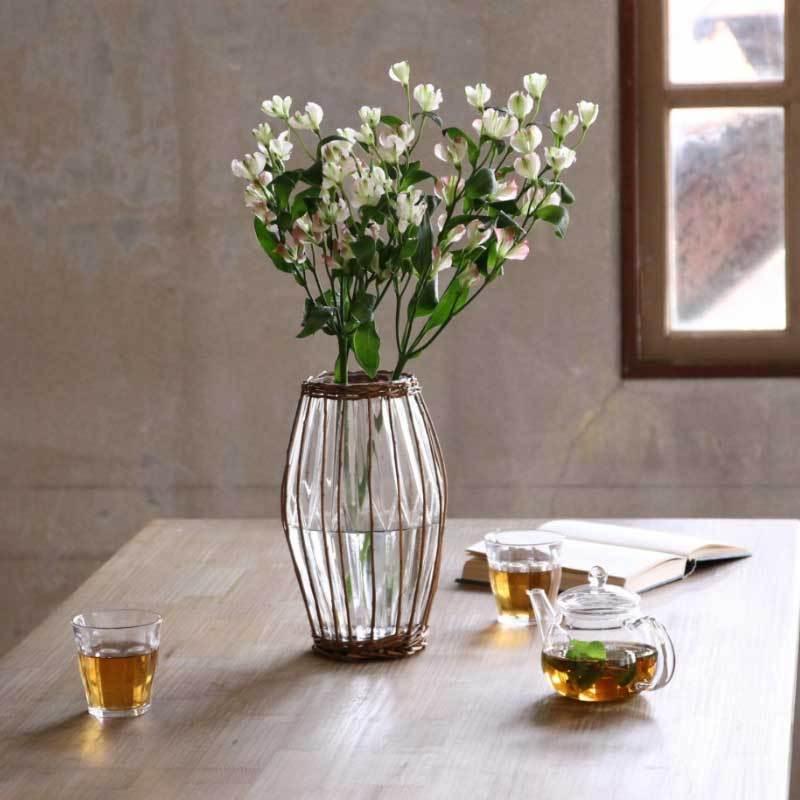 かご編みガラスフラワーベース ロング フラワーベース ガラス 大きな ガラス 花瓶 アンティーク ガラス花瓶 Sp Lygn1010 雑貨屋フリー 通販 Yahoo ショッピング