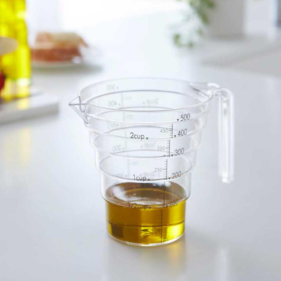 段々計量カップ レイヤー ５００ｍｌ クリア 計量カップ 500ml おしゃれ かわいい Ym 2547 雑貨屋フリー 通販 Yahoo ショッピング