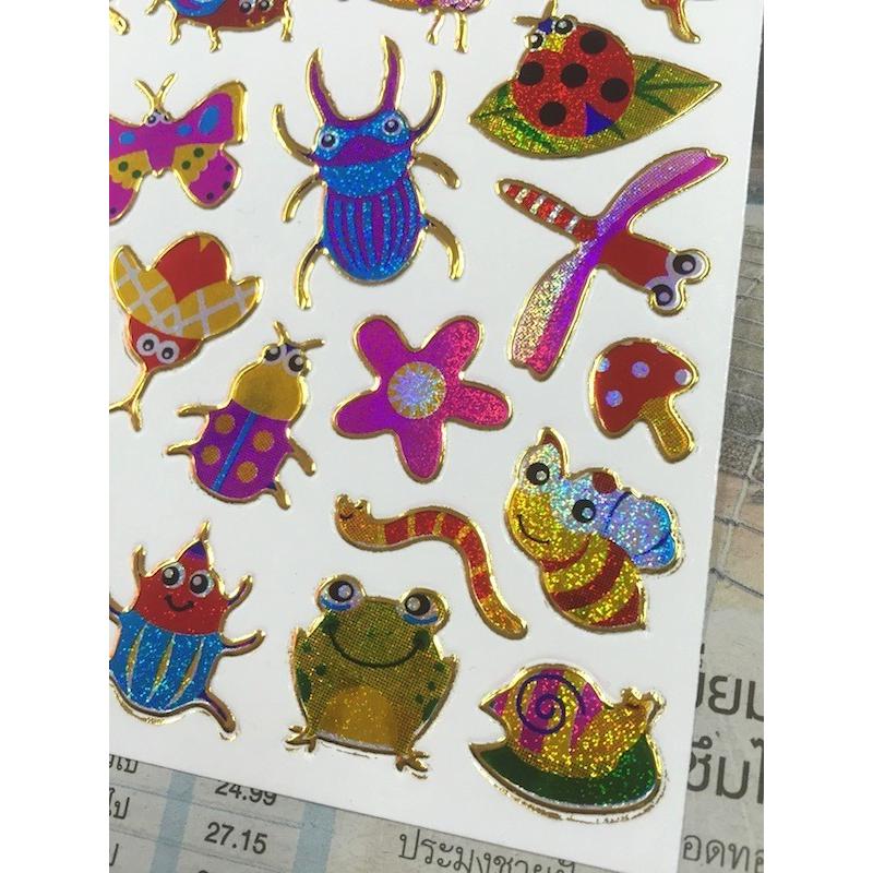 キラキラシール 虫ムシ大行進 ファンシー トンボ カマキリ バッタ てんとう虫 昆虫 カエル 他 再入荷 T19 1 154 At 1 14 T18 1 50 エスニックzakkaya孵ヤフー店 通販 Yahoo ショッピング