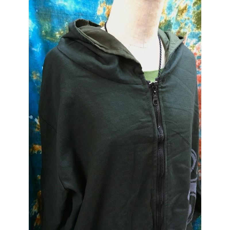 エスニックコート 渦巻きa ダークグリーン 深緑 男女兼用 アジアンファッション メンズ レディース 秋春アウター フード付 フリーサイズ 袖長 T19 4 166a エスニックzakkaya孵ヤフー店 通販 Yahoo ショッピング