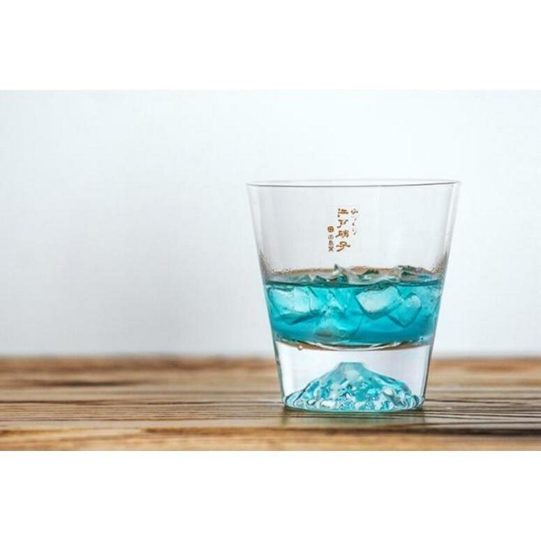 富士山桜切子ロックグラス タンブラーカクテルグラスペアセット『田島