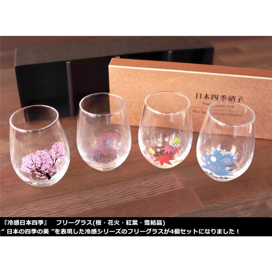 四季花手書きワイングラス陶器製です 真冬のワインに 四季花手書き