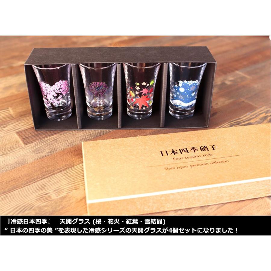 丸モ高木陶器・冷感日本四季 平盃揃フリーグラス揃グラス天開揃