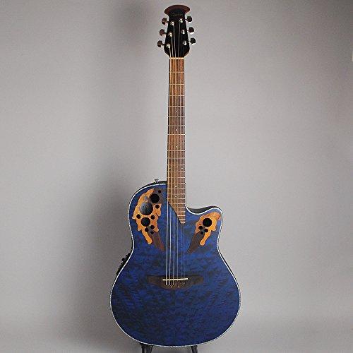 Ovation Celebrity CE44P 8TQ Blue Transparent Quilt Mid Depth