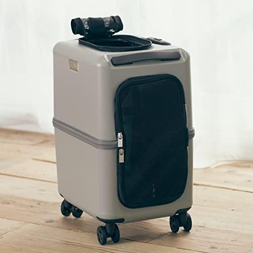 中型犬用 ペットキャリー スーツケースタイプ [PETICO] (ペチコ）Lサイズ グレー