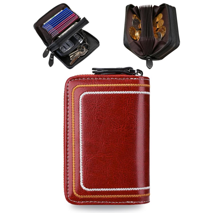 スマートキーケース キーケース 本革 じゃばら 大容量 カード