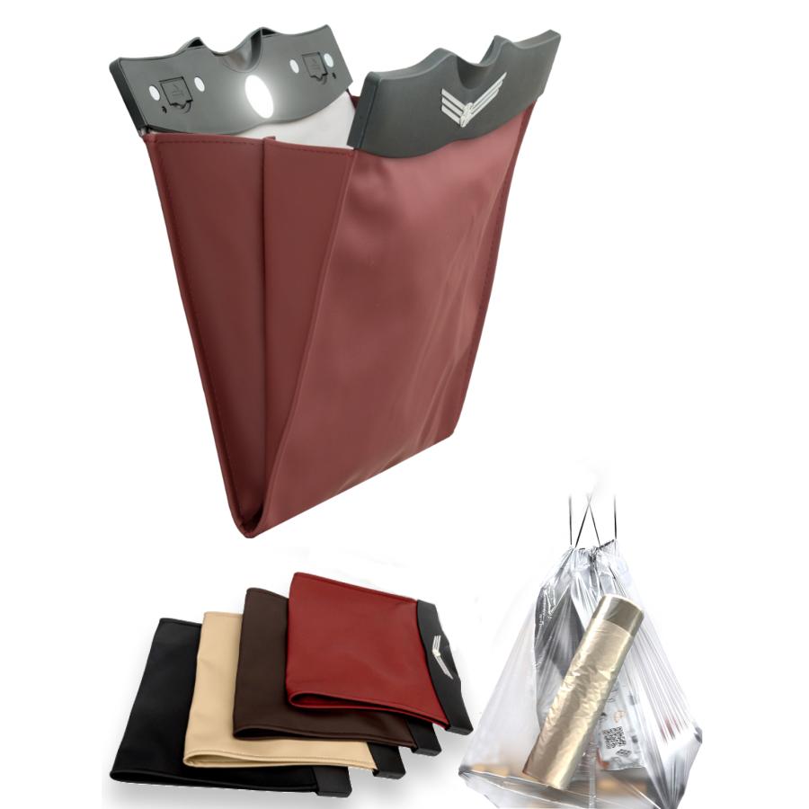 車 ゴミ箱 車用品 便利グッズ 車用ゴミ箱 車載ごみ箱 シートバックポケット 車用収納ケース 小物入れ Ledライト Puレザー 手提げゴミ袋 日本語説明書付属 Z Car Garbage3 雑貨専門店 Zakya 本店 通販 Yahoo ショッピング